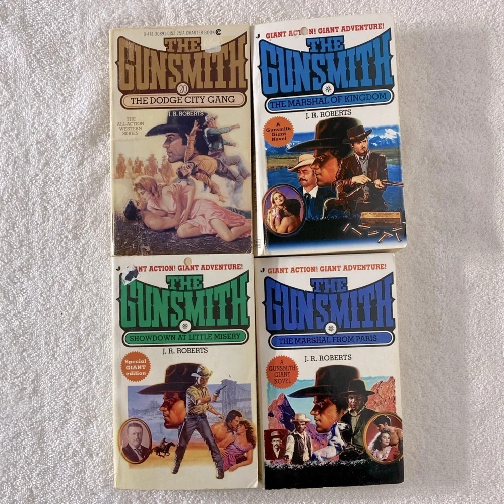 Vintage The Gunsmith All Action Western Romance Novel x4